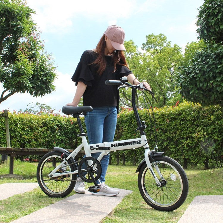 [折畳み自転車] HUMMER ハマー ノーパンク16インチ折畳自転車WH ホワイト MG-HM16N-WH 送料無料 (北海道・沖縄・離島別送料)
