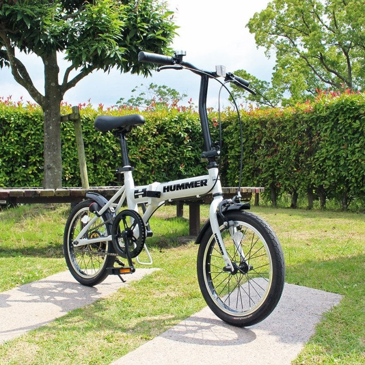 [折畳み自転車] HUMMER ハマー ノーパンク16インチ折畳自転車WH ホワイト MG-HM16N-WH 送料無料 (北海道・沖縄・離島別送料)