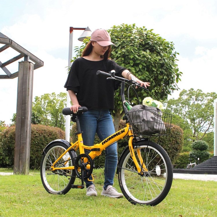[折畳み自転車] HUMMER ハマー ノーパンク20インチ折畳自転車YE イエロー MG-HM20N-YE 送料無料 (北海道・沖縄・離島別送料)