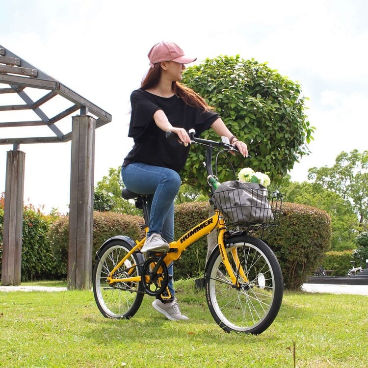 [折畳み自転車] HUMMER ハマー ノーパンク20インチ折畳自転車YE イエロー MG-HM20N-YE 送料無料 (北海道・沖縄・離島別送料)