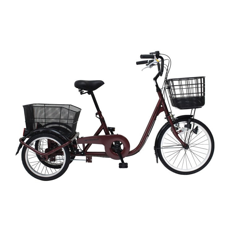 [三輪自転車] ACTIVE PLUS ノーパンク三輪自転車L ワインレッド 送料無料 (北海道・沖縄・離島別送料)