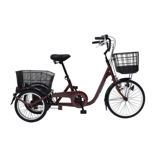 [三輪自転車] ACTIVE PLUS ノーパンク三輪自転車L ワインレッド 送料無料 (北海道・沖縄・離島別送料) [お取り寄せ]