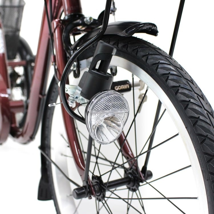 [三輪自転車] ACTIVE PLUS ノーパンク三輪自転車L ワインレッド 送料無料 (北海道・沖縄・離島別送料)
