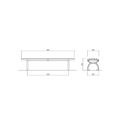 [法人限定] 再生木材ベンチ EG-1800B｜WOODY STYLE モリマーキンキ 背もたれなし ひじ掛けなし