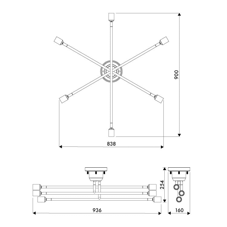 6灯シーリングライト キムリック3色 LED電球カーブ(3種)｜gram eight（グラムエイト）の間接照明