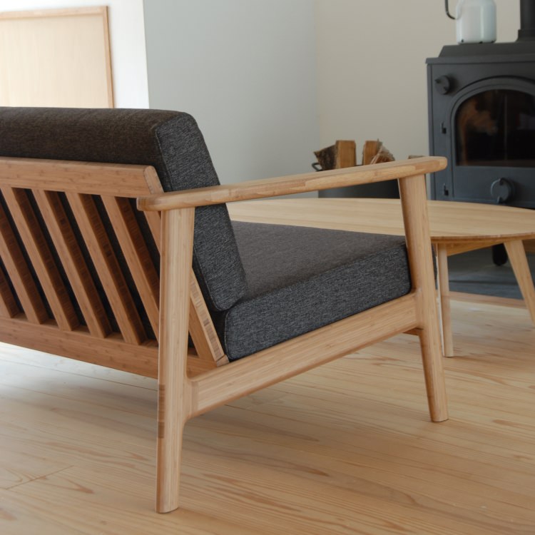 TEORI C SOFA 2.5P TC-S25｜竹集成材の2.5人掛け Cソファ