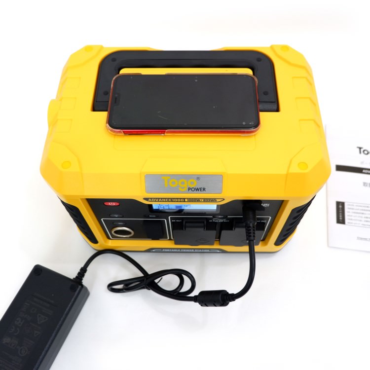 ポータブル電源 ポータブルバッテリー ADVANCE1000 TO GO POWER｜933Wh/1000W 超軽量＆大容量 高出力 BMS LED付き ハンディ コンパクト 停電対策 防災用に 災害時に 車中泊 アウトドア キャンプ [メーカー在庫あり]