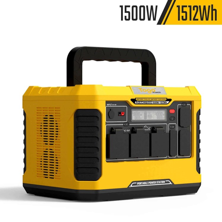 ポータブル電源 ポータブルバッテリー ADVANCE1550 TO GO POWER｜1512Wh/1500W 超大容量！ 高出力 BMS LED付き ハンディ コンパクト 停電対策 防災用に 災害時に 車中泊 アウトドア キャンプ [メーカー在庫あり]