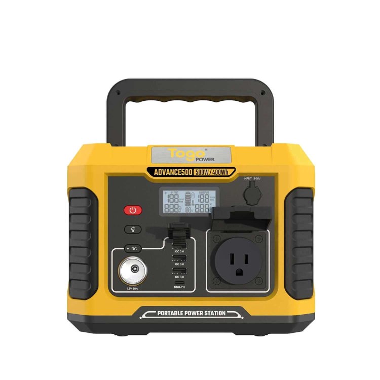 ポータブル電源 ポータブルバッテリー ADVANCE500 TO GO POWER｜400Wh/500W 最軽量 超軽量！ 高出力 BMS LED付き ハンディ コンパクト 停電対策 防災用に 災害時に 車中泊 アウトドア キャンプ [メーカー在庫あり]