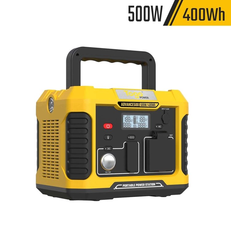 ポータブル電源 ポータブルバッテリー ADVANCE500 TO GO POWER｜400Wh/500W 最軽量 超軽量！ 高出力 BMS LED付き ハンディ コンパクト 停電対策 防災用に 災害時に 車中泊 アウトドア キャンプ [メーカー在庫あり]