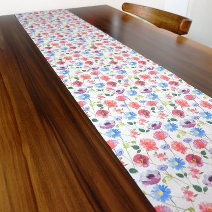 テーブルランナー 400x32.5cm PAPER+DESIGN パンジー ブルー×レッド PD95226