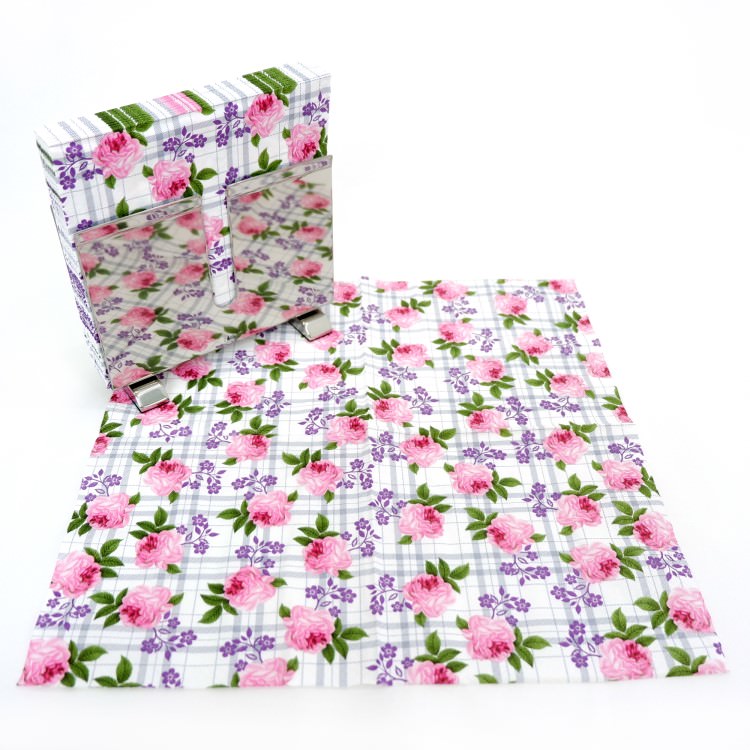 ランチナプキン(20枚入)33×33cm PAPER+DESIGN ピンク×パープル フラワー PD21566 [在庫有り]