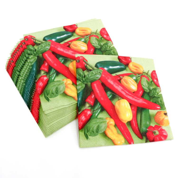ランチナプキン(20枚入)33×33cm PAPER+DESIGN レッド チリペッパー PD21867 [在庫有り]