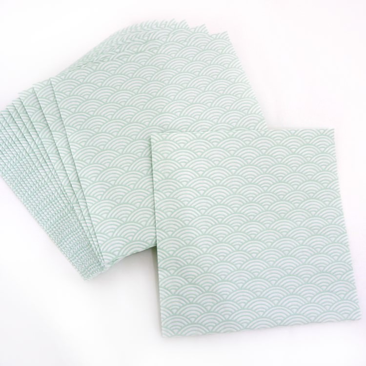 ランチナプキン(16枚入)33×33cm PAPER+DESIGN ブルー 青海波 日本伝統柄 PD24080 [在庫有り]