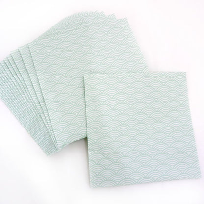 ランチナプキン(16枚入)33×33cm PAPER+DESIGN ブルー 青海波 日本伝統柄 PD24080 [在庫有り]