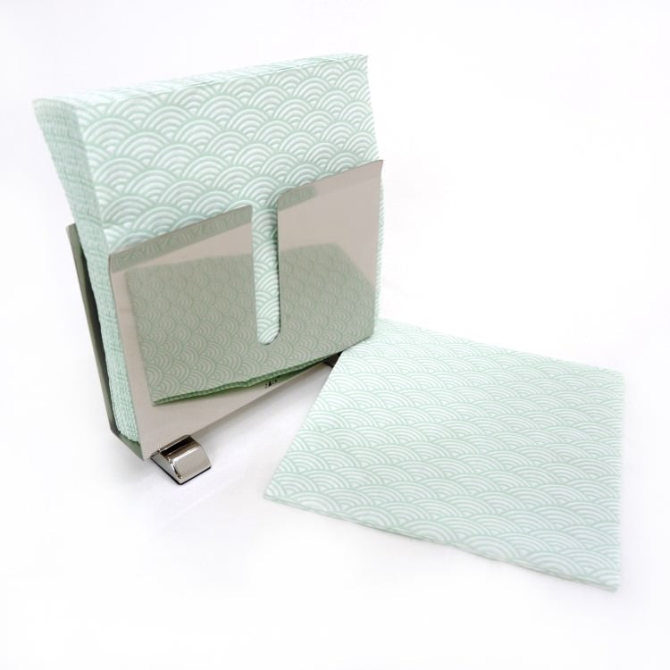 ランチナプキン(16枚入)33×33cm PAPER+DESIGN ブルー 青海波 日本伝統柄 PD24080 [在庫有り]