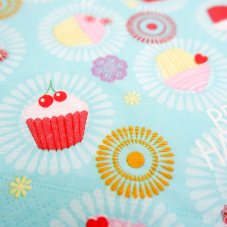 ランチナプキン(20枚入)33×33cm PAPER+DESIGN グリーン カップケーキ LN0858 [在庫有り]
