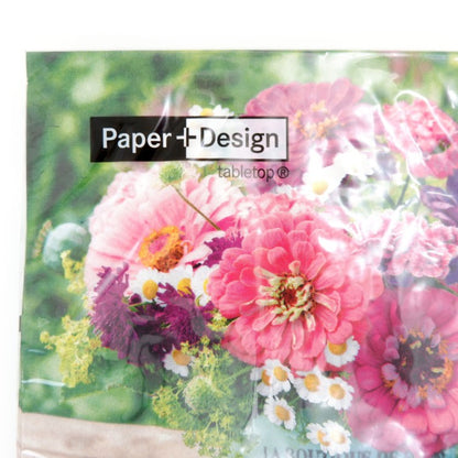 ランチナプキン(20枚入)33×33cm PAPER+DESIGN フラワー ピンク×パープル PD200468