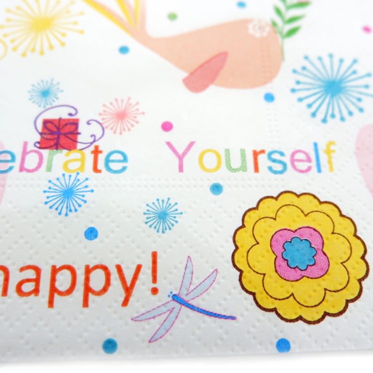 ランチナプキン(20枚入)33×33cm PAPER+DESIGN LOVE HAPPY カラフル LN0748