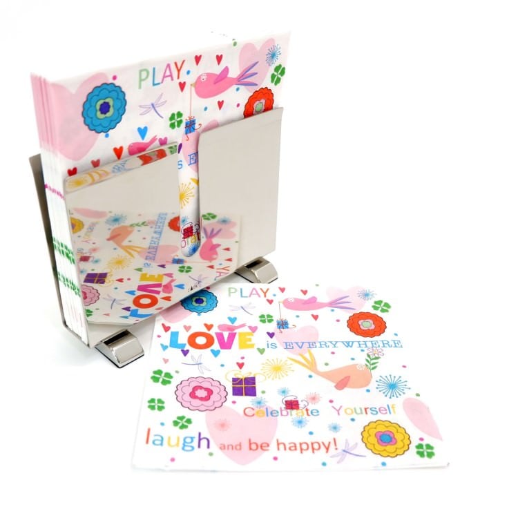 ランチナプキン(20枚入)33×33cm PAPER+DESIGN LOVE HAPPY カラフル LN0748