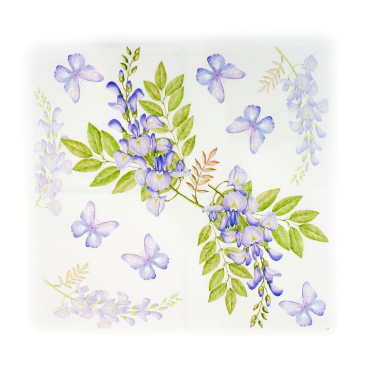 ランチナプキン(20枚入)33×33cm PAPER+DESIGN ウィステリア パープル LN0662