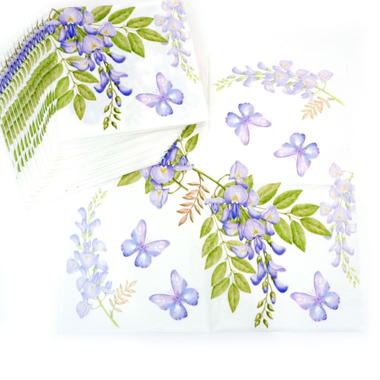 ランチナプキン(20枚入)33×33cm PAPER+DESIGN ウィステリア パープル LN0662