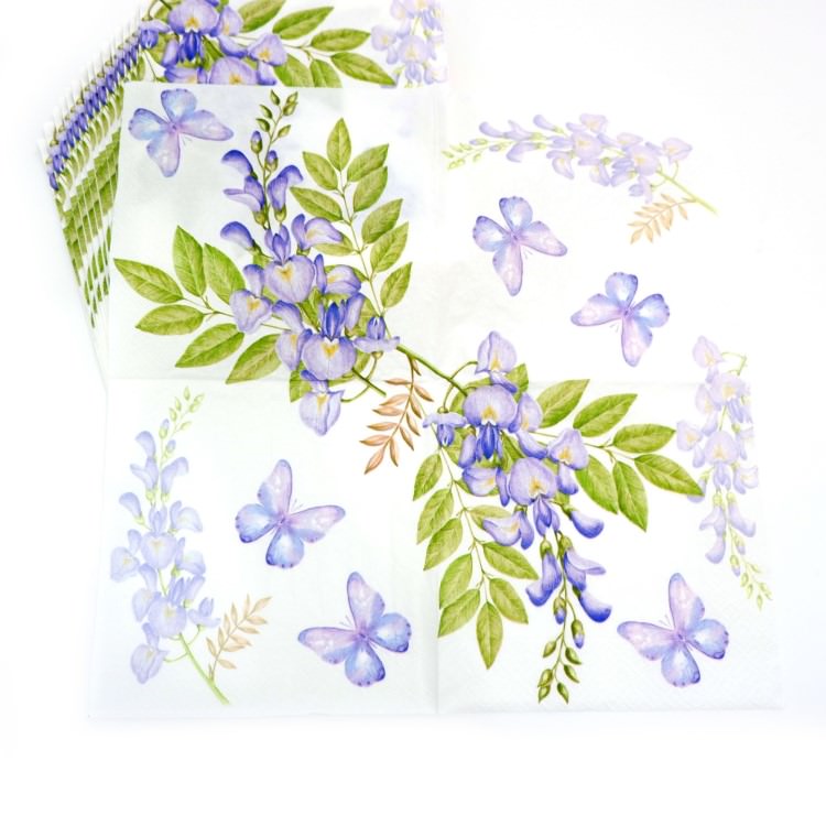 ランチナプキン(20枚入)33×33cm PAPER+DESIGN ウィステリア パープル LN0662