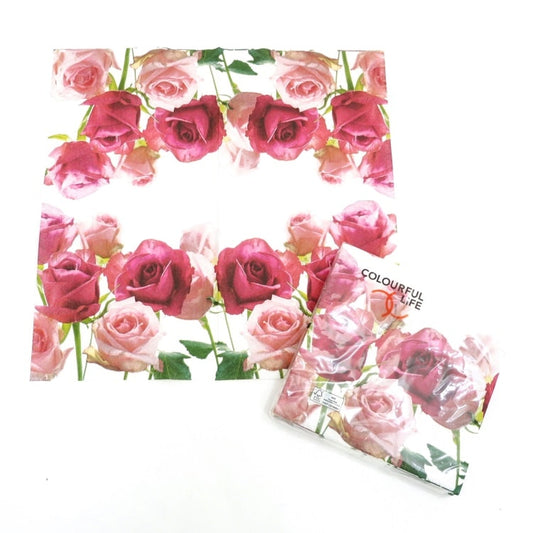 ランチナプキン(20枚入)33×33cm PAPER+DESIGN ローズ ピンク×ホワイト LN0325 [在庫有り]