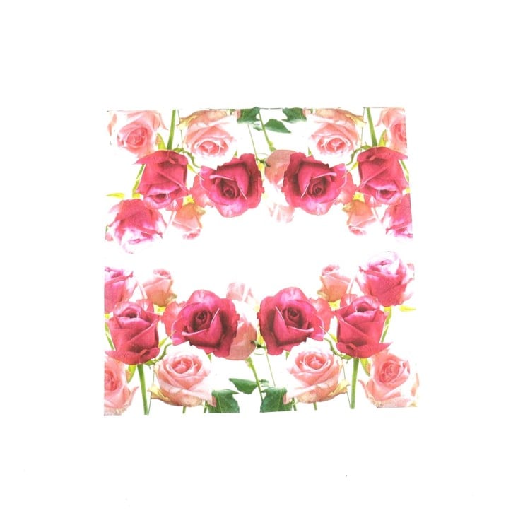 ランチナプキン(20枚入)33×33cm PAPER+DESIGN ローズ ピンク×ホワイト LN0325 [在庫有り]