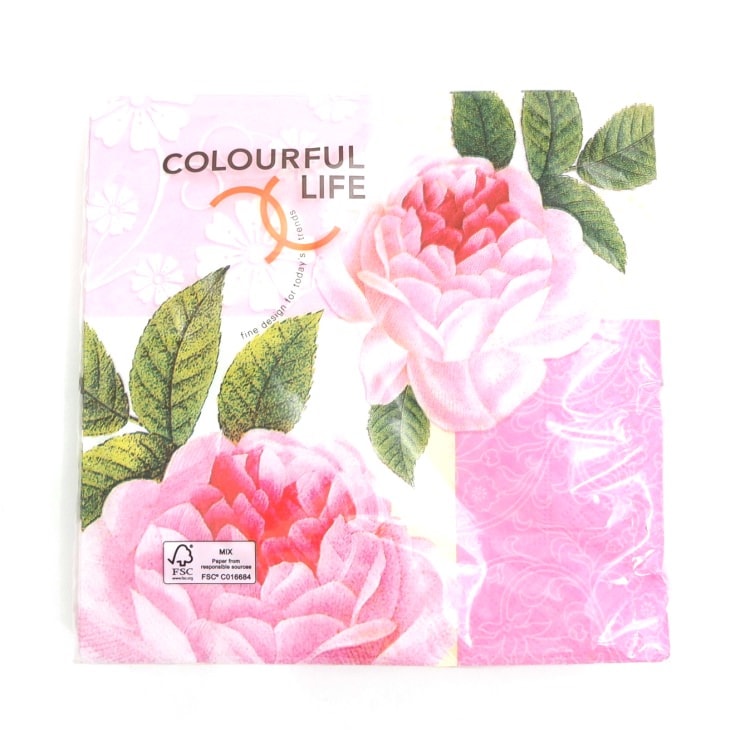 ランチナプキン(20枚入)33×33cm PAPER+DESIGN フラワー カメリア ピンク LN0744 [在庫有り]