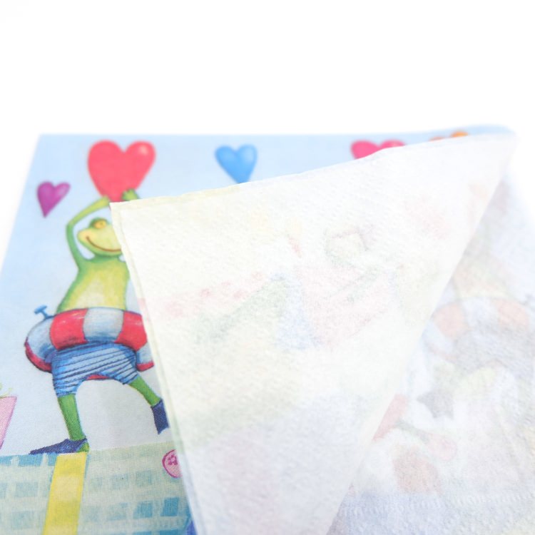 ランチナプキン(20枚入)33×33cm PAPER+DESIGN フロッグ グリーン ハート LN0771 [在庫有り]