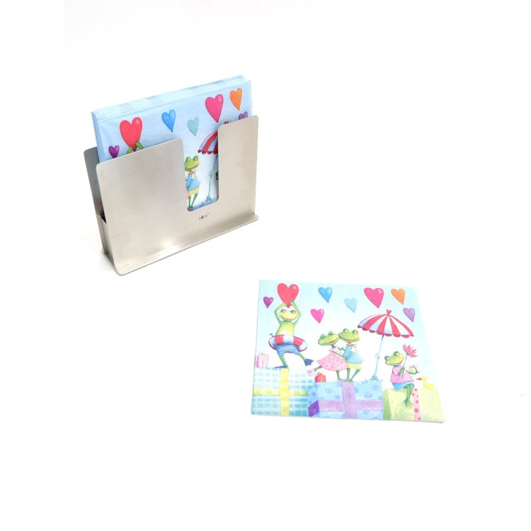 ランチナプキン(20枚入)33×33cm PAPER+DESIGN フロッグ グリーン ハート LN0771 [在庫有り]