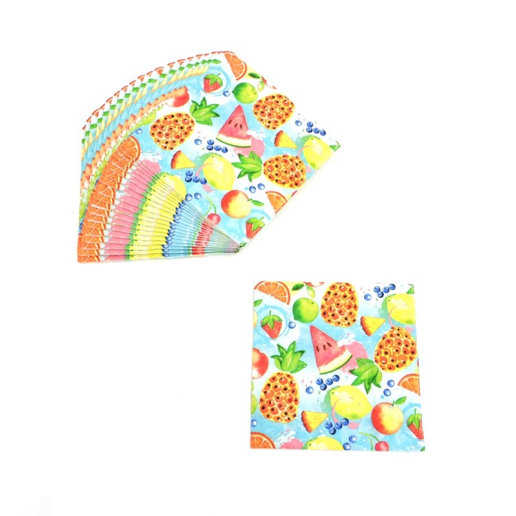 カクテルナプキン(20枚入)25x25cm PAPER+DESIGN カラフル フルーツ PD100510 [在庫有り]