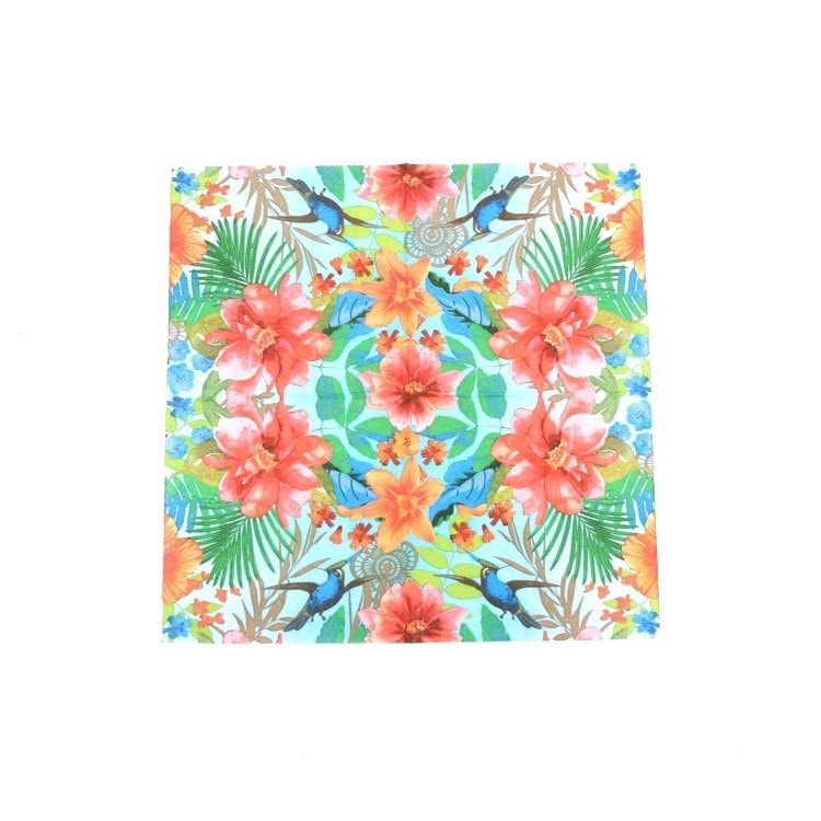 ランチナプキン(20枚入)33×33cm PAPER+DESIGN ビビット フラワー ブルー×ピンク PD200290 [在庫有り]