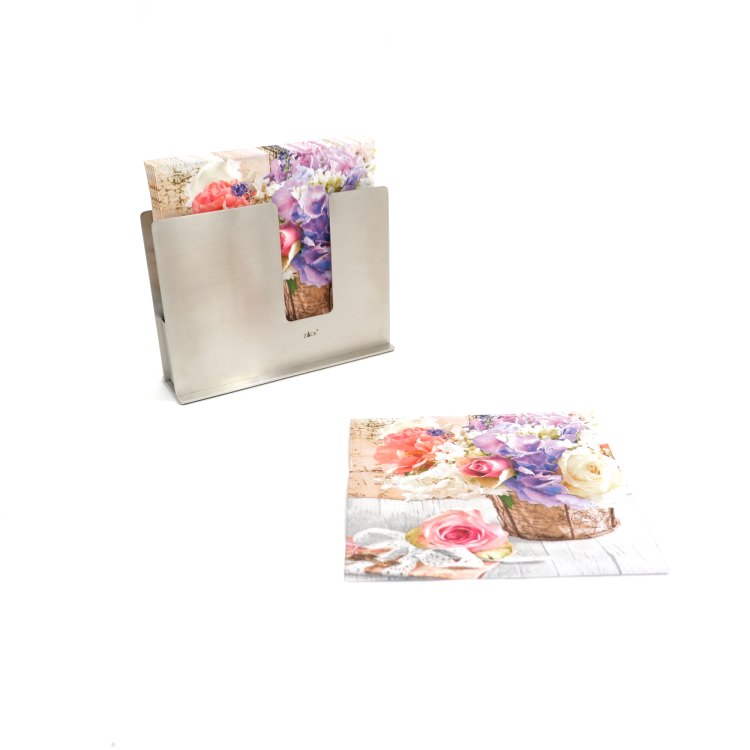 ランチナプキン(20枚入)33×33cm PAPER+DESIGN ローズ パープル×ピンク×イエロー PD200538 [在庫有り]