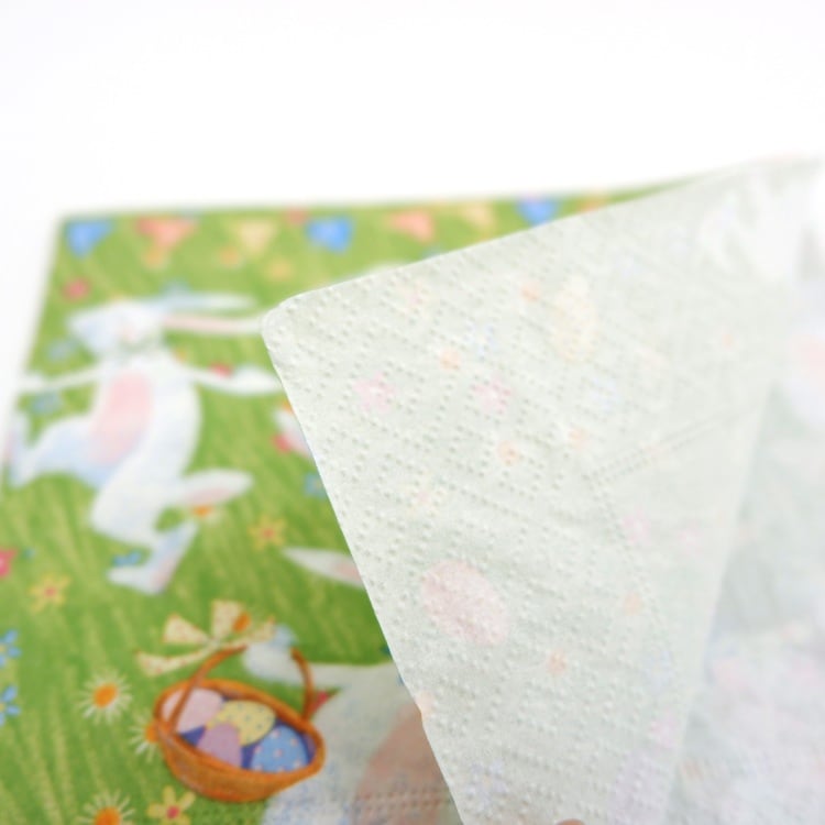 ランチナプキン(20枚入)33×33cm PAPER+DESIGN うさぎ グリーン PD21910 [在庫有り]