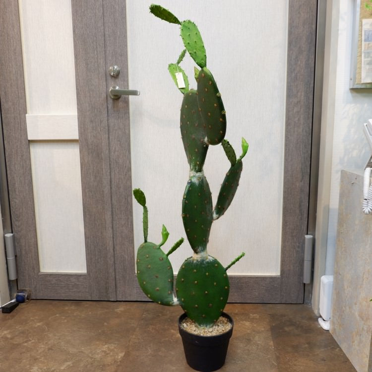 団扇サボテンポット104cm｜FD4021 アーティフィシャルグリーン 人工観葉植物 人工樹木 簡易鉢付きグリーン