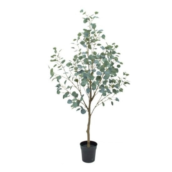 丸葉ユーカリポット(組立式)152cm｜VR22006 アーティフィシャルグリーン 人工観葉植物 人工樹木 簡易鉢付きグリーン