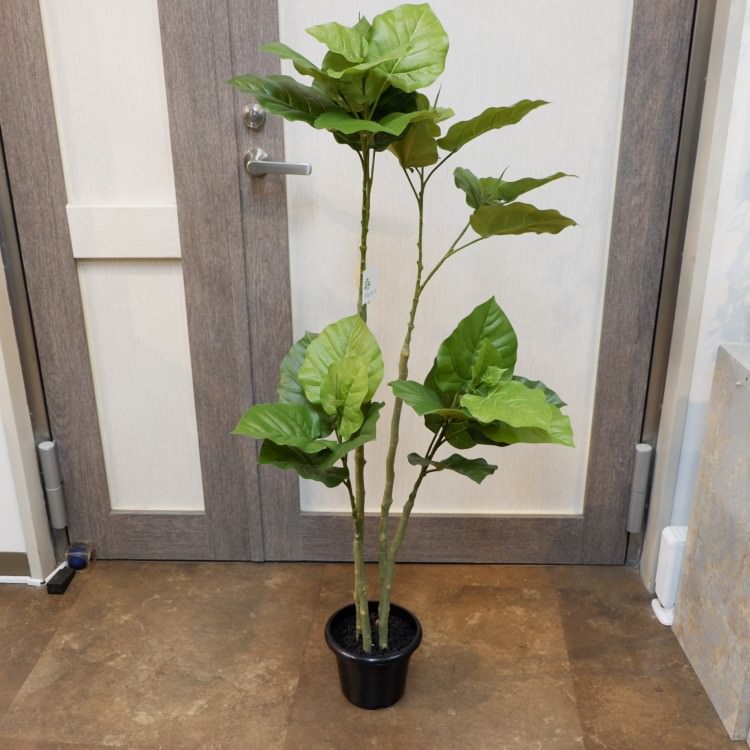 ウンベラータポット117cm｜VR22024 アーティフィシャルグリーン 人工観葉植物 人工樹木 簡易鉢付きグリーン