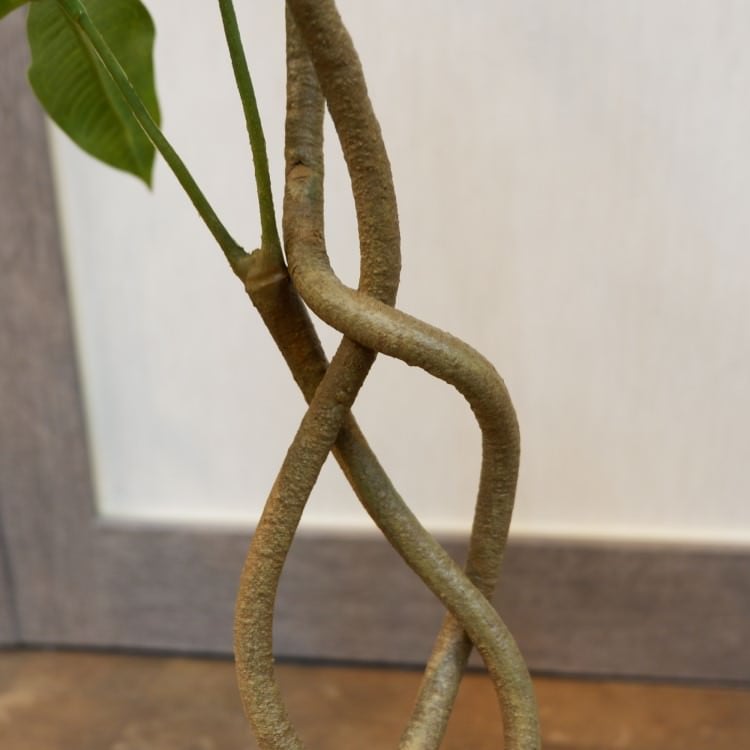 ツイストパキラポット89cm｜VR22027 アーティフィシャルグリーン 人工観葉植物 人工樹木 簡易鉢付きグリーン