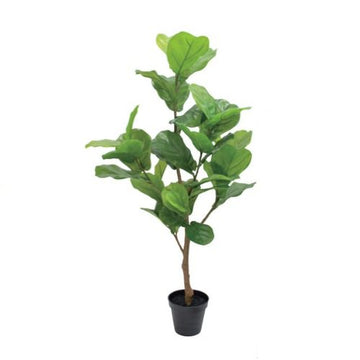 カシワバゴムポット117cm｜VR22033 アーティフィシャルグリーン 人工観葉植物 人工樹木 簡易鉢付きグリーン