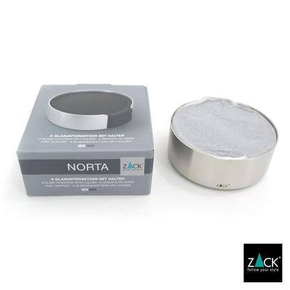 ZACK 20372 NORTA ドイツZACK社製モダンデザインのコースターとホルダー (6枚セット) HL [在庫有り] H2-70