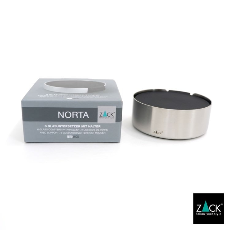 ZACK 20372 NORTA ドイツZACK社製モダンデザインのコースターとホルダー (6枚セット) HL [在庫有り] H2-70