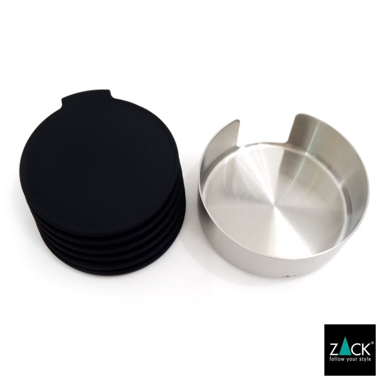 ZACK 20372 NORTA ドイツZACK社製モダンデザインのコースターとホルダー (6枚セット) HL [在庫有り] H2-70
