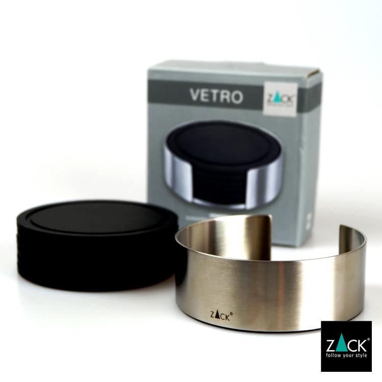 ZACK 20384 VETRO ドイツZACK社製モダンデザインのコースターとホルダー (6枚セット) HL [在庫有り]