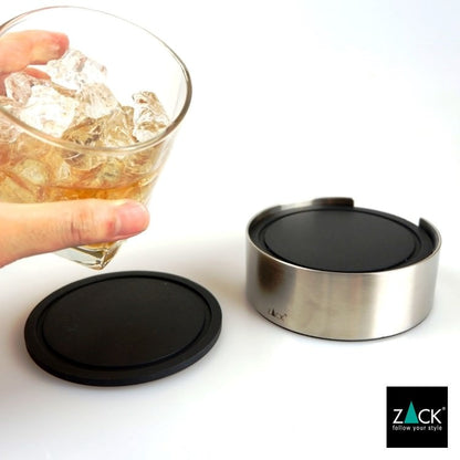 ZACK 20384 VETRO ドイツZACK社製モダンデザインのコースターとホルダー (6枚セット) HL [在庫有り]