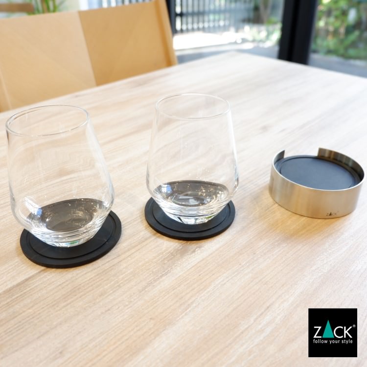 ZACK 20384 VETRO ドイツZACK社製モダンデザインのコースターとホルダー (6枚セット) HL [在庫有り]