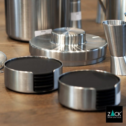 ZACK 20384 VETRO ドイツZACK社製モダンデザインのコースターとホルダー (6枚セット) HL [在庫有り]