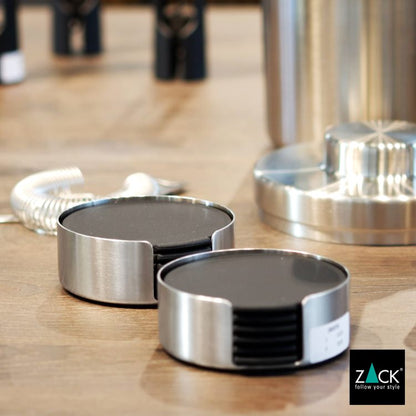 ZACK 20384 VETRO ドイツZACK社製モダンデザインのコースターとホルダー (6枚セット) HL [在庫有り]