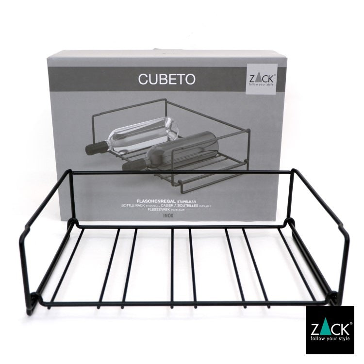 ZACK 20554 CUBETO ドイツZACK社製モダンデザインのボトルラック マットブラック [在庫有り] H2-554